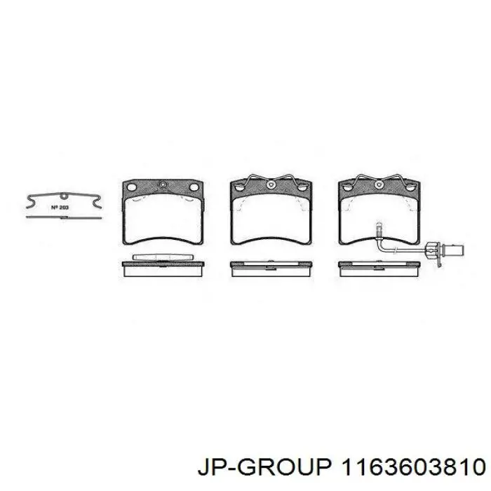 Купити 1163603810 JP Group Колодки гальмівні передні, дискові