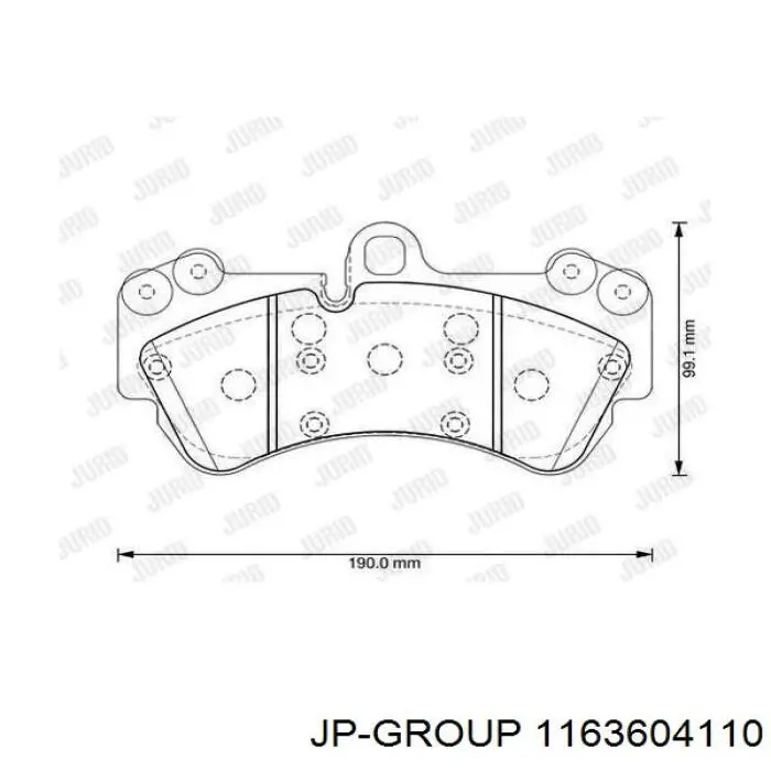 Колодки гальмівні передні, дискові 1163604110 JP Group