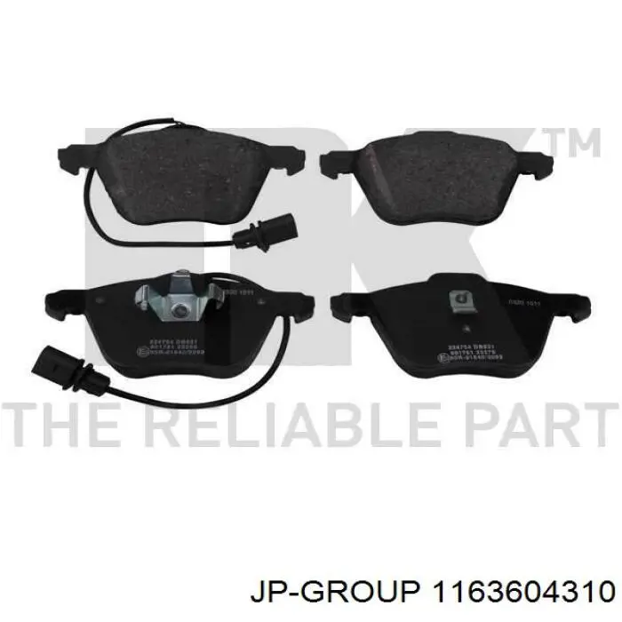 Купити 1163604310 JP Group Колодки гальмівні передні, дискові