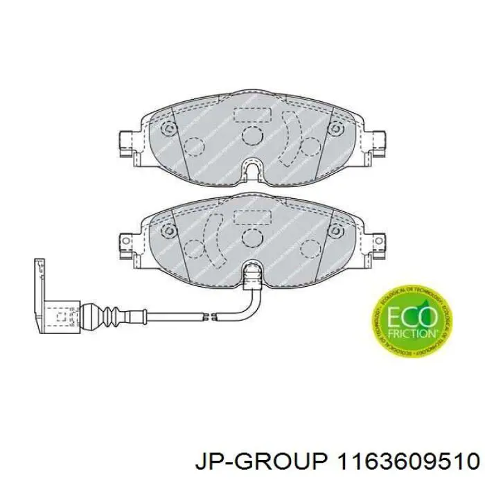 Гальмівні колодки JP Group 1163609510 ціна, від 30.40 USD