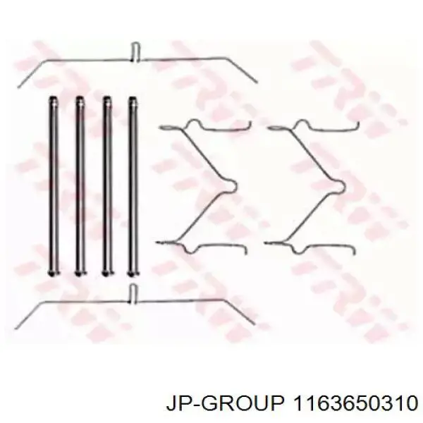 Комплект пружинок кріплення дискових колодок, передніх 1163650310 JP Group