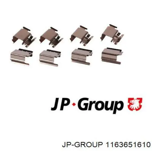 Комплект пружинок кріплення дискових колодок, передніх JP Group 1163651610 ціна, від 4.71 USD
