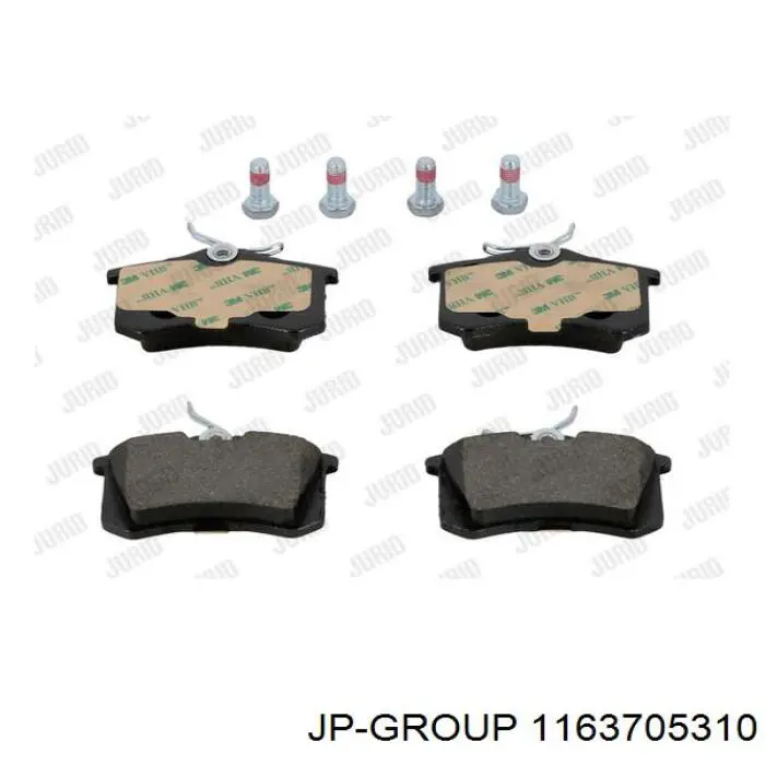 Задні гальмівні колодки JP Group 1163705310 ціна, від 10.51 USD