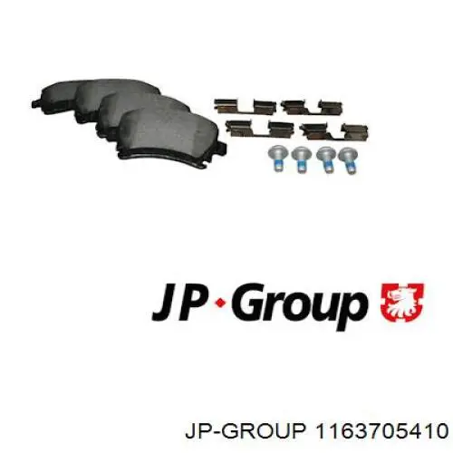 Задні гальмівні колодки JP Group 1163705410 ціна, від 14.48 USD