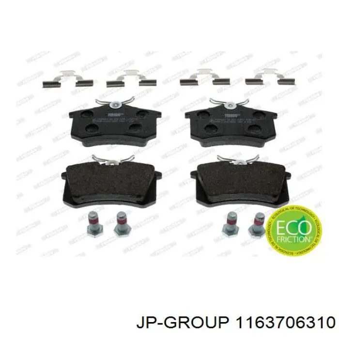 1163706310 JP Group Колодки гальмівні задні, дискові