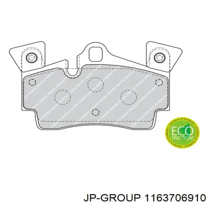Задні гальмівні колодки JP Group 1163706910 ціна, від 17.04 USD