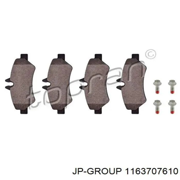 Задні гальмівні колодки 1163707610 JP Group