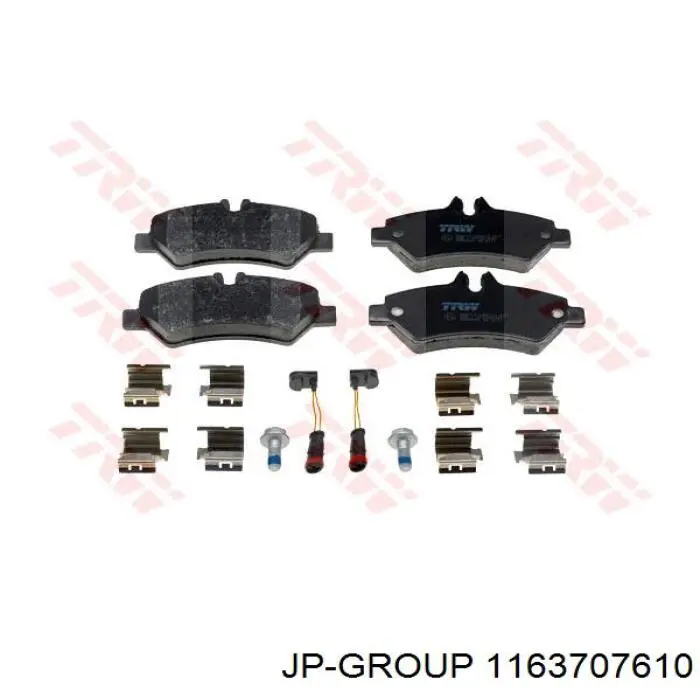 Задні гальмівні колодки JP Group 1163707610 ціна, від 17.82 USD