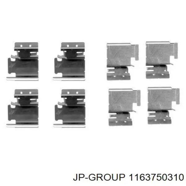 1163750310 JP Group Комплект пружинок кріплення дискових колодок, задніх