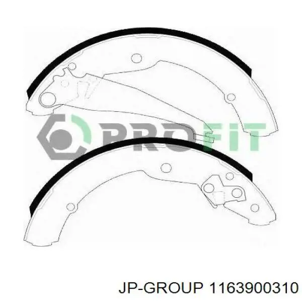 Купити 1163900310 JP Group Колодки гальмові задні, барабанні