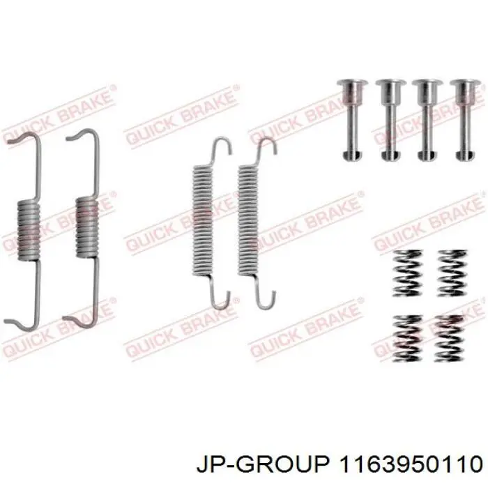 Монтажний комплект задніх барабанних колодок JP Group 1163950110 ціна, від 7.07 USD