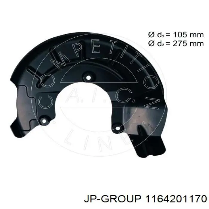 Купити 1164201170 JP Group Захист гальмівного диска, переднього, лівого