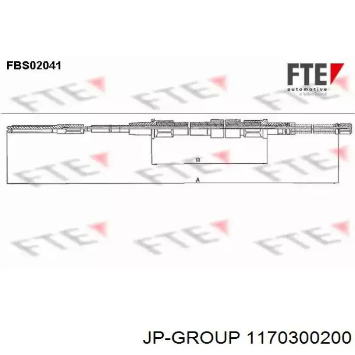 Купити 1170300200 JP Group Трос ручного гальма задній, правий/лівий