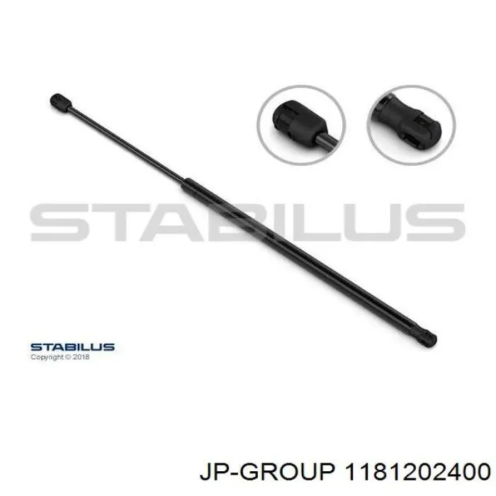 Амортизатор двері задньої JP Group 1181202400 ціна, від 6.77 USD