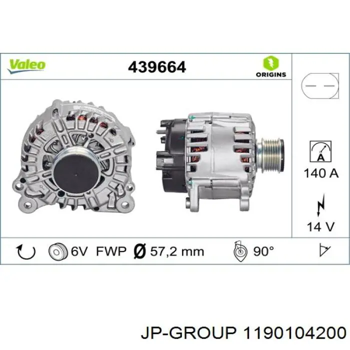 1190104200 JP Group генератор