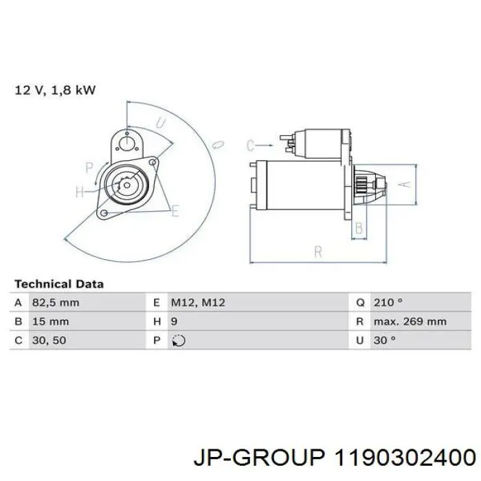 Купити 1190302400 JP Group Стартер