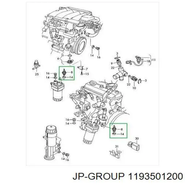 Манометри (показник тиску масла) JP Group 1193501200 ціна, від 3.07 USD