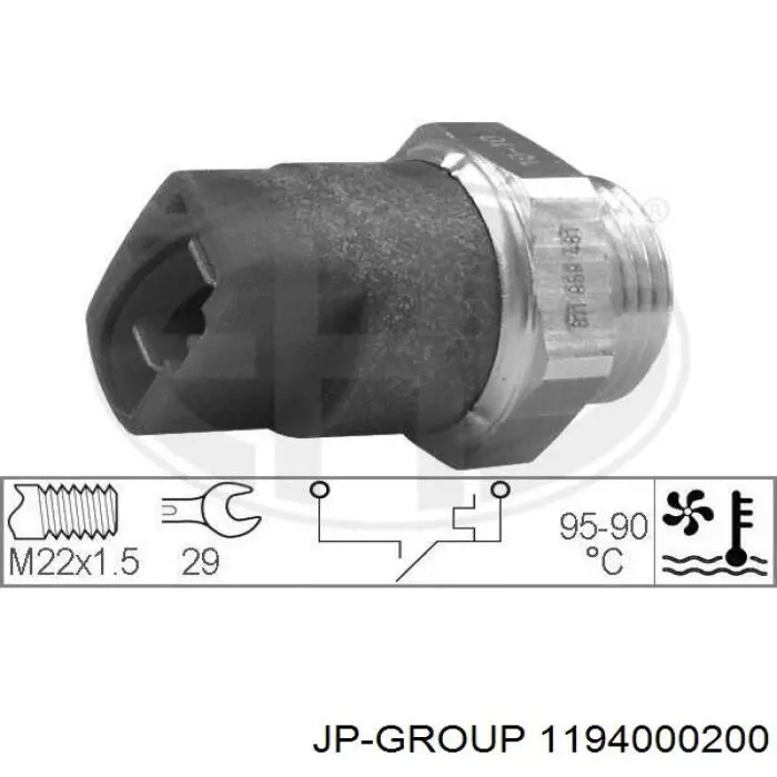 Датчик температури радіатора JP Group 1194000200 ціна, від 4.98 USD