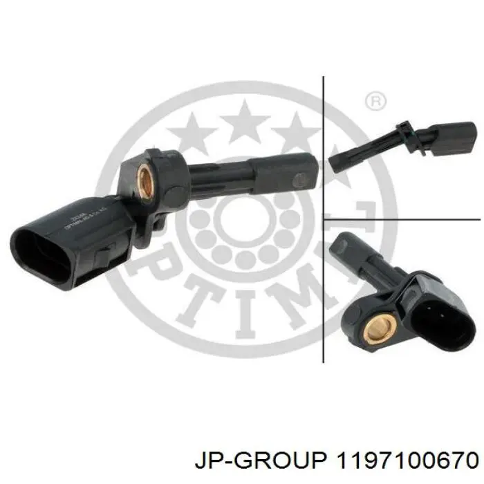 Датчик АБС (ABS) задній, лівий JP Group 1197100670