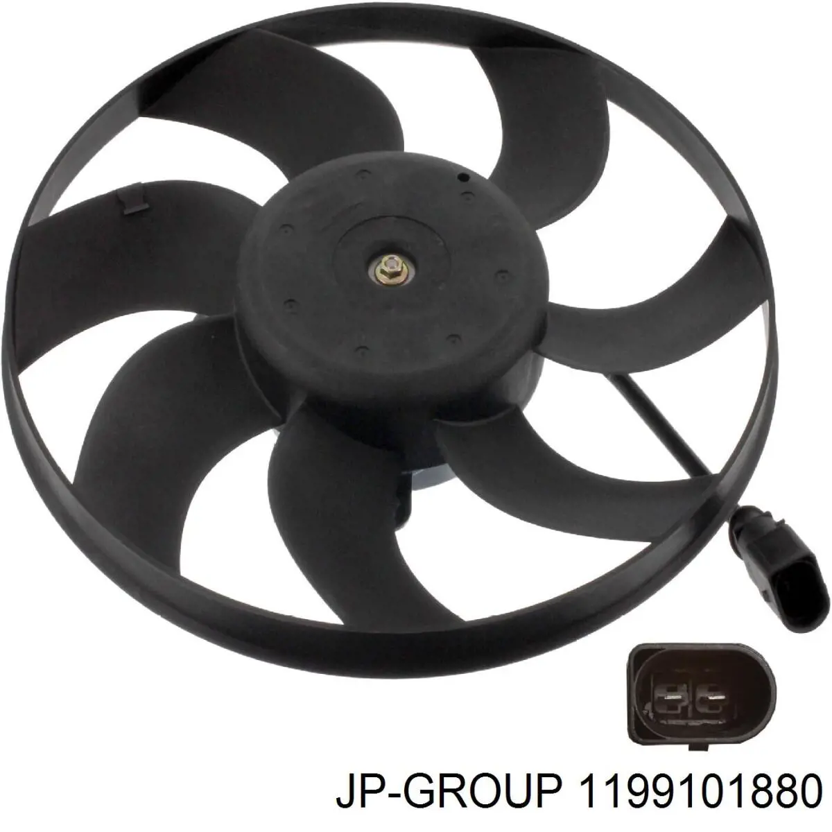Купити 1199101880 JP Group Електровентилятор охолодження в зборі (двигун + крильчатка), правий
