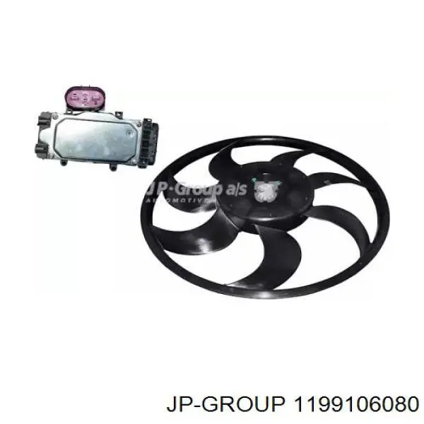 1199106080 JP Group електровентилятор охолодження в зборі (двигун + крильчатка, правий)