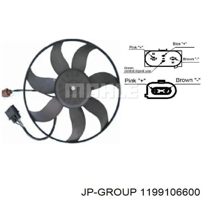 1199106600 JP Group електровентилятор охолодження в зборі (двигун + крильчатка, лівий)