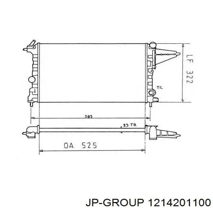 Радіатор основний JP Group 1214201100 ціна, від 49.51 USD
