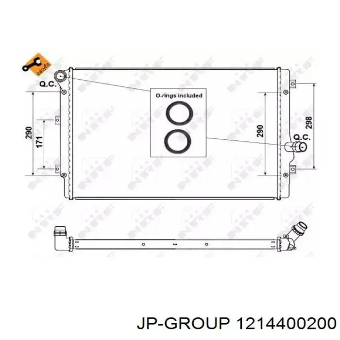 1214400200 JP Group шланг/патрубок радіатора охолодження, нижній