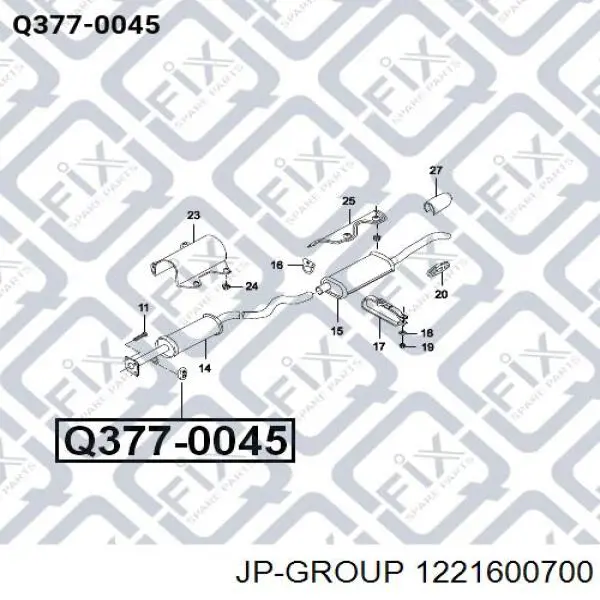 Купити 1221600700 JP Group Подушка глушника
