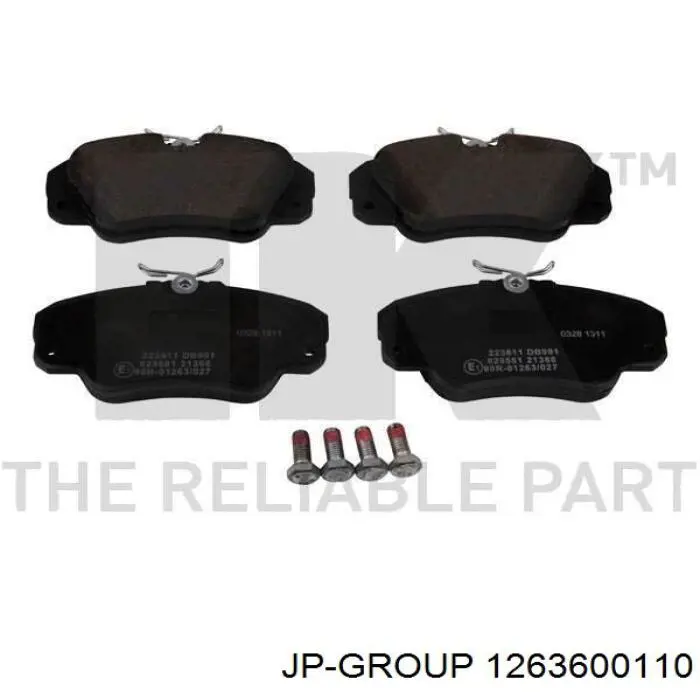 Гальмівні колодки JP Group 1263600110 ціна, від 16.31 USD