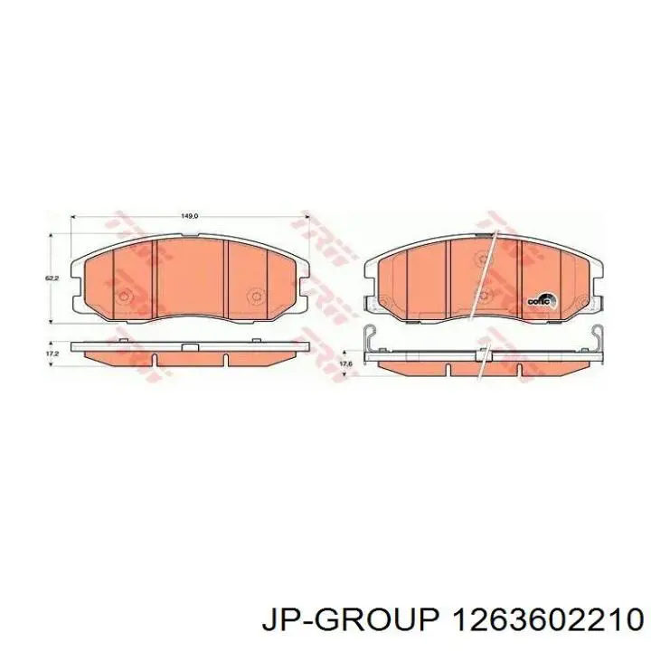 Купити 1263602210 JP Group Колодки гальмівні передні, дискові