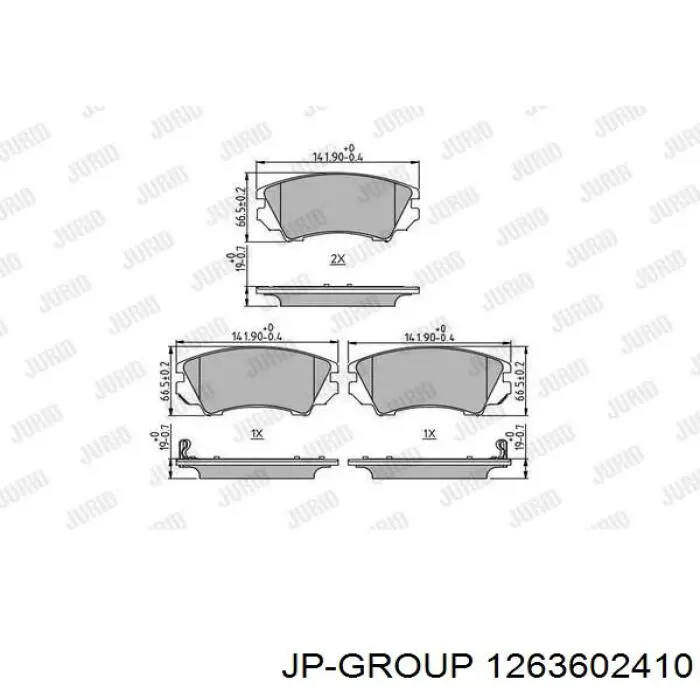 1263602410 JP Group колодки гальмівні передні, дискові
