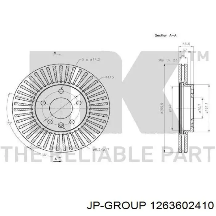 Гальмівні колодки JP Group 1263602410 ціна, від 17.62 USD