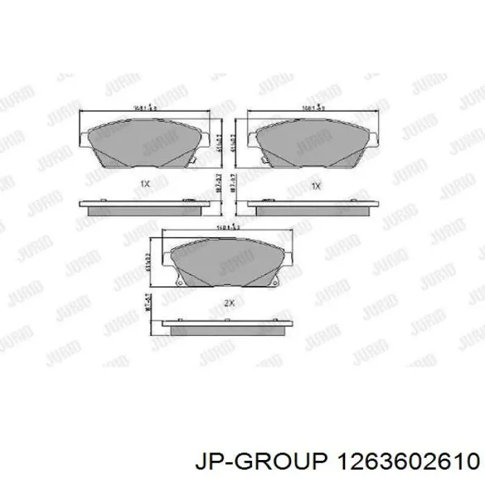 Гальмівні колодки JP Group 1263602610 ціна, від 17.91 USD