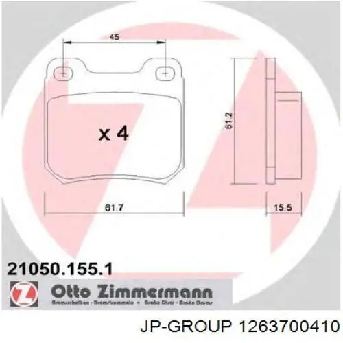Купити 1263700410 JP Group Задні колодки