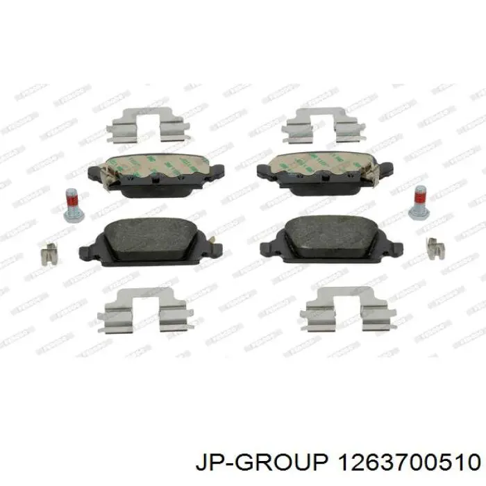 Задні гальмівні колодки JP Group 1263700510 ціна, від 11.45 USD