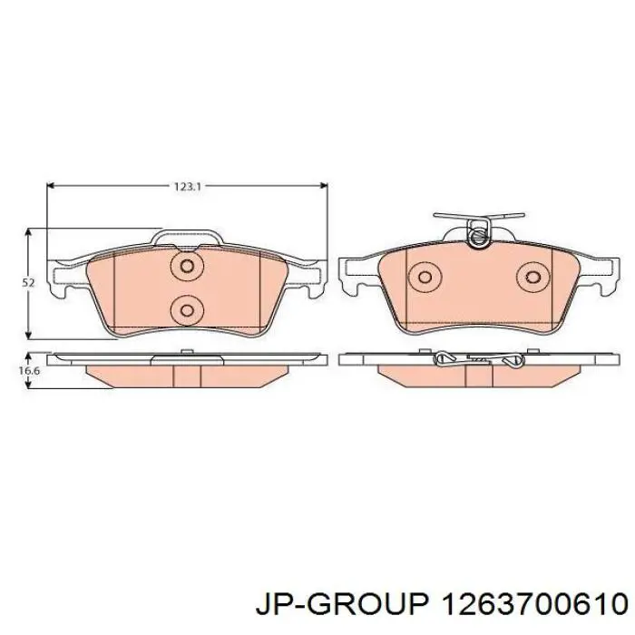 Купити 1263700610 JP Group Задні колодки