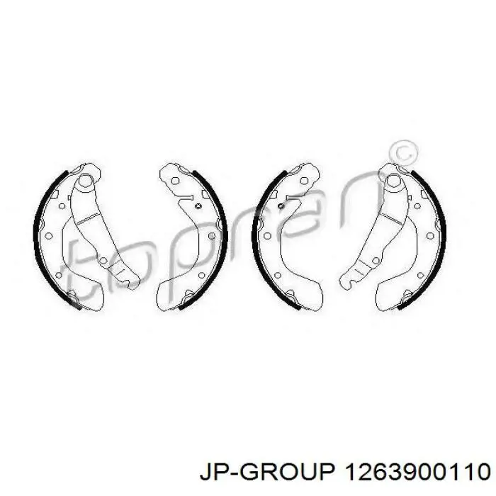 Колодки гальмові задні, барабанні JP Group 1263900110 ціна, від 25.42 USD