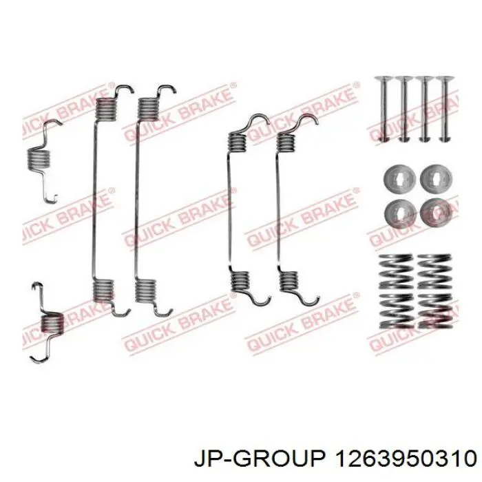 Монтажний комплект задніх барабанних колодок 1263950310 JP Group
