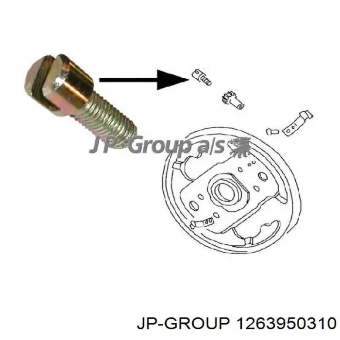 1263950310 JP Group Монтажний комплект задніх барабанних колодок
