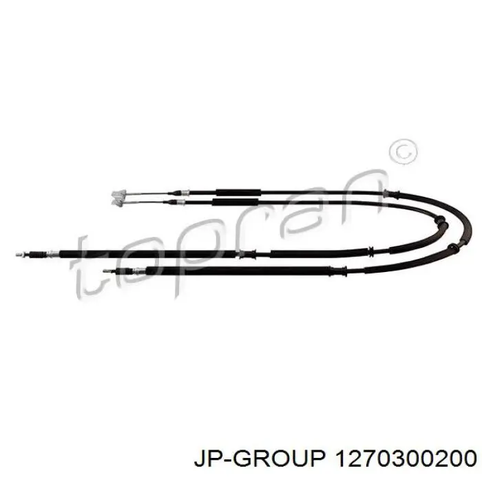 Трос ручного гальма задній, правий/лівий 1270300200 JP Group