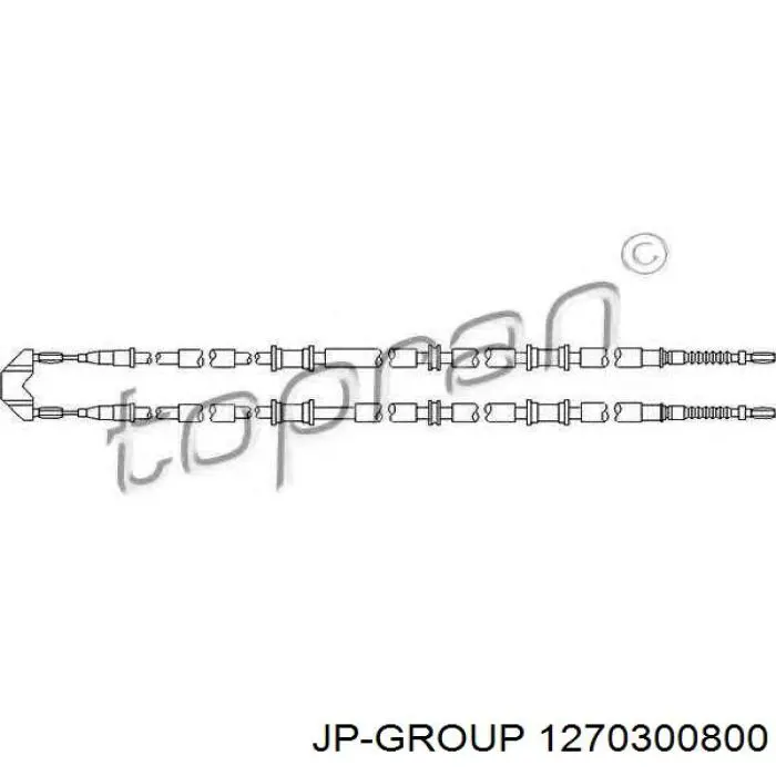 Трос ручного гальма задній, правий/лівий JP Group 1270300800 ціна, від 20.97 USD