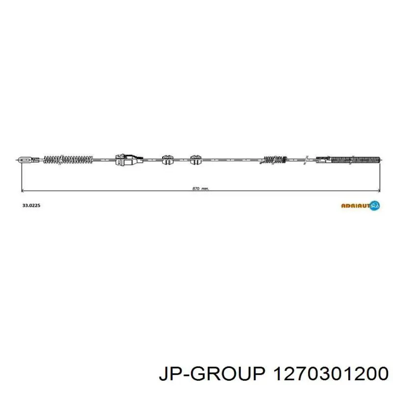 Купити 1270301200 JP Group Трос ручного гальма передній