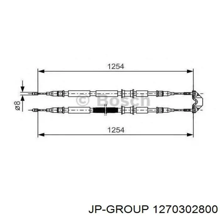 Трос ручного гальма задній, правий/лівий JP Group 1270302800 ціна, від 13.55 USD