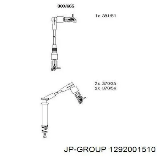Купити 1292001510 JP Group Провід високовольтні, комплект