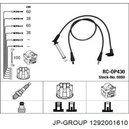 Дроти запалювання JP Group 1292001610 ціна, від 19.43 USD