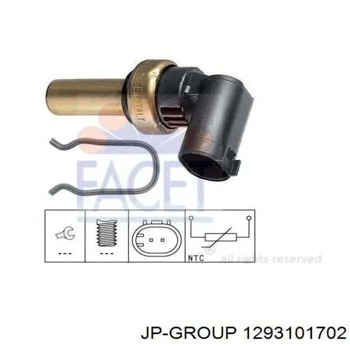 Датчик температури охолоджуючої рідини 1293101702 JP Group