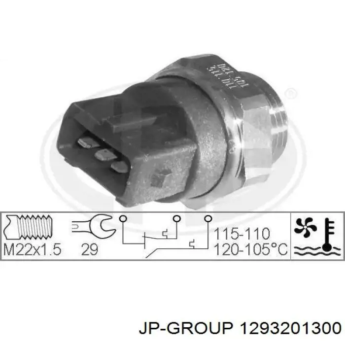 1293201300 JP Group термо-датчик включення вентилятора радіатора