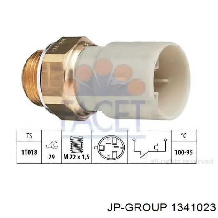 Термо-датчик включення вентилятора радіатора 1341023 JP Group