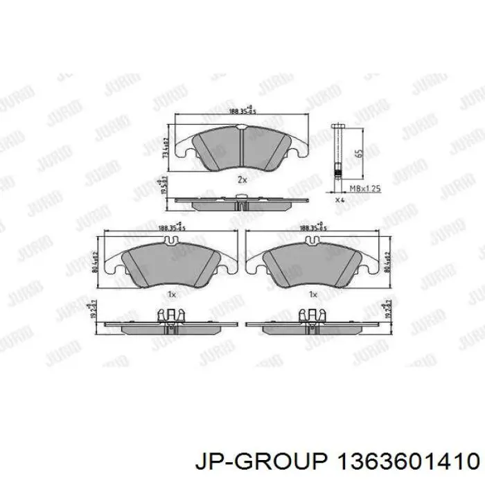 Гальмівні колодки JP Group 1363601410 ціна, від 21.15 USD